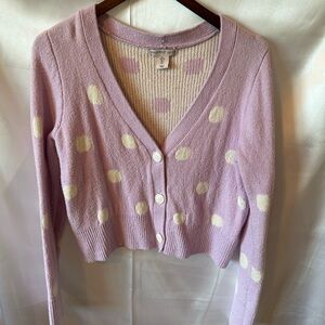 Sincerely Jules Purple Cream Cropped Cardigan